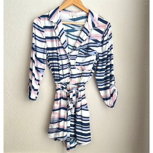Yumi Kim Women's Striped Romper Size S Multicolor Long Sleeve Casual Spring - Picture 1 of 6